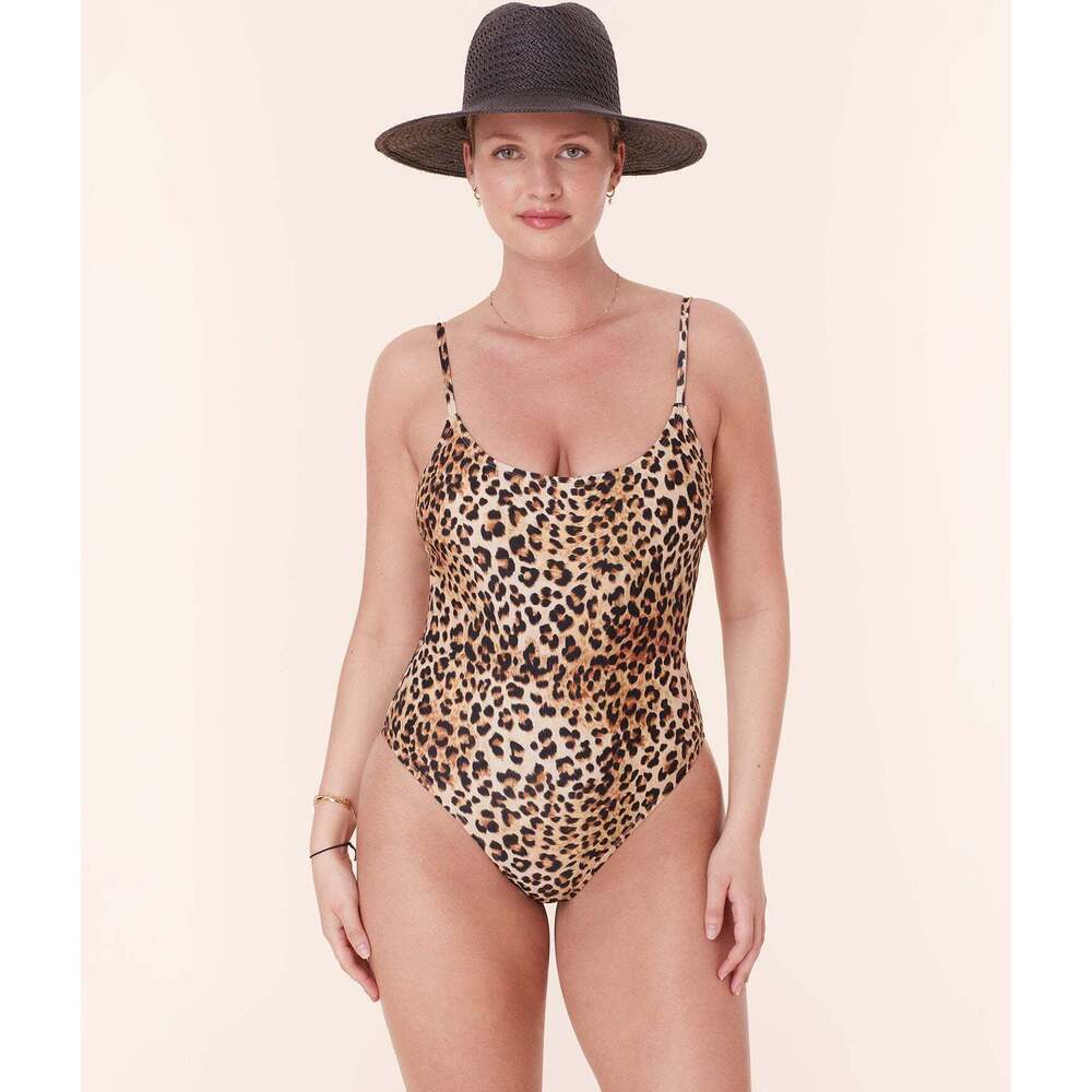 Andie The Amalfi One Piece - Eco Nylon - Leopard - Long Torso Size SLEOPARD / S